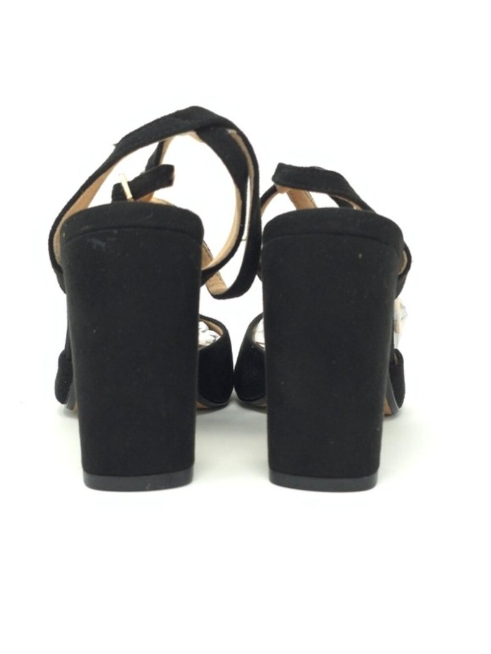 Journee Tyyra Black Vegan Suede Block Heel Pumps Wide US 6 - Picture 5 of 10